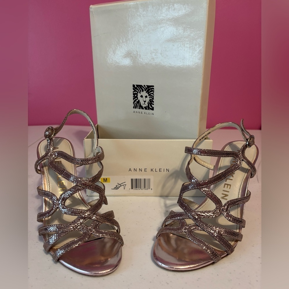 Anne Klein Women's Metallic Strappy Heels
